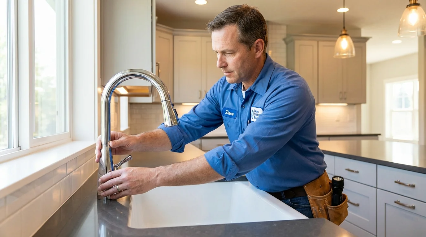 Kitchen faucet installation by Johns Plumbing LLC in Fort Payne