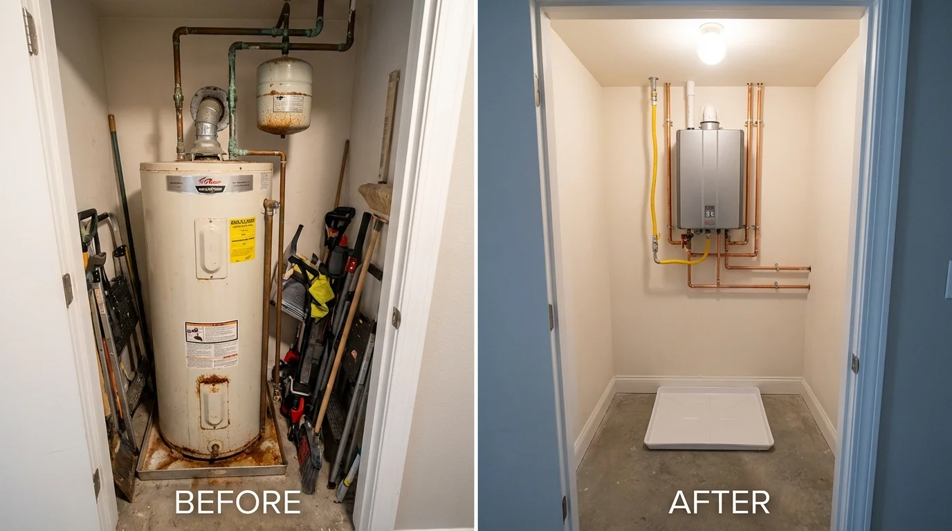 Tank water heater versus wall-mounted tankless unit comparison for Fort Payne, AL homeowners